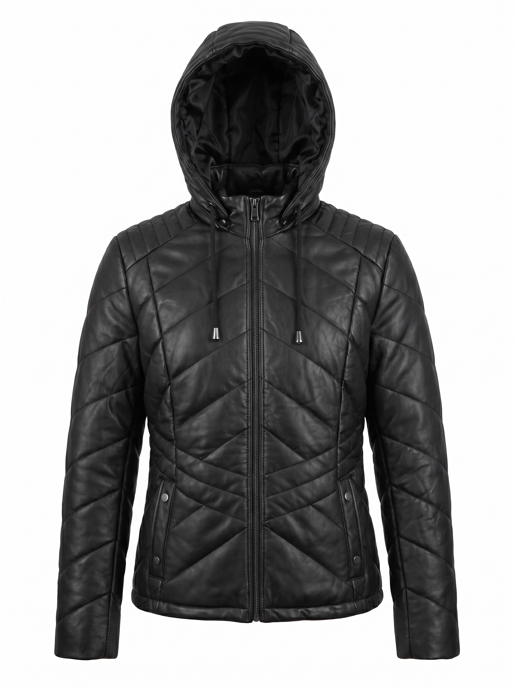 Noir Quilted Hooded Jacket