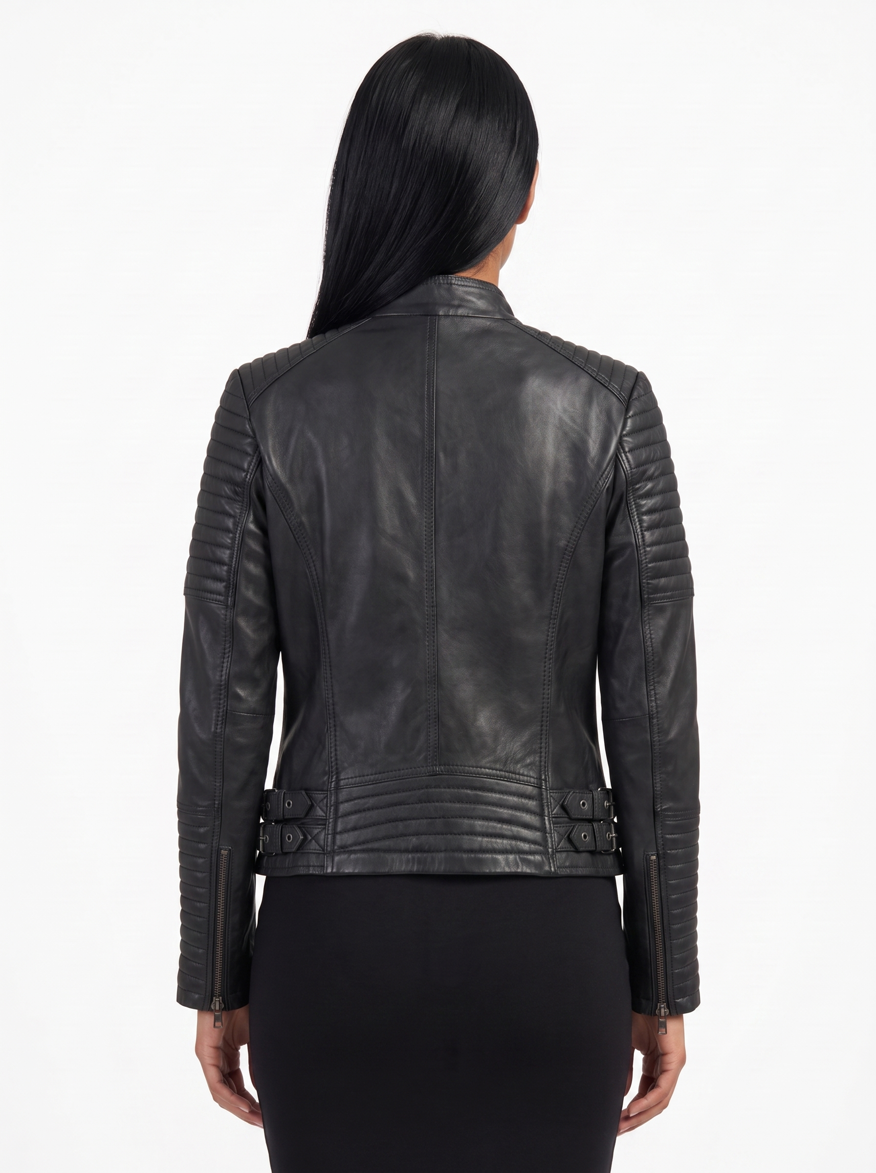 Noir Lambskin Biker Jacket