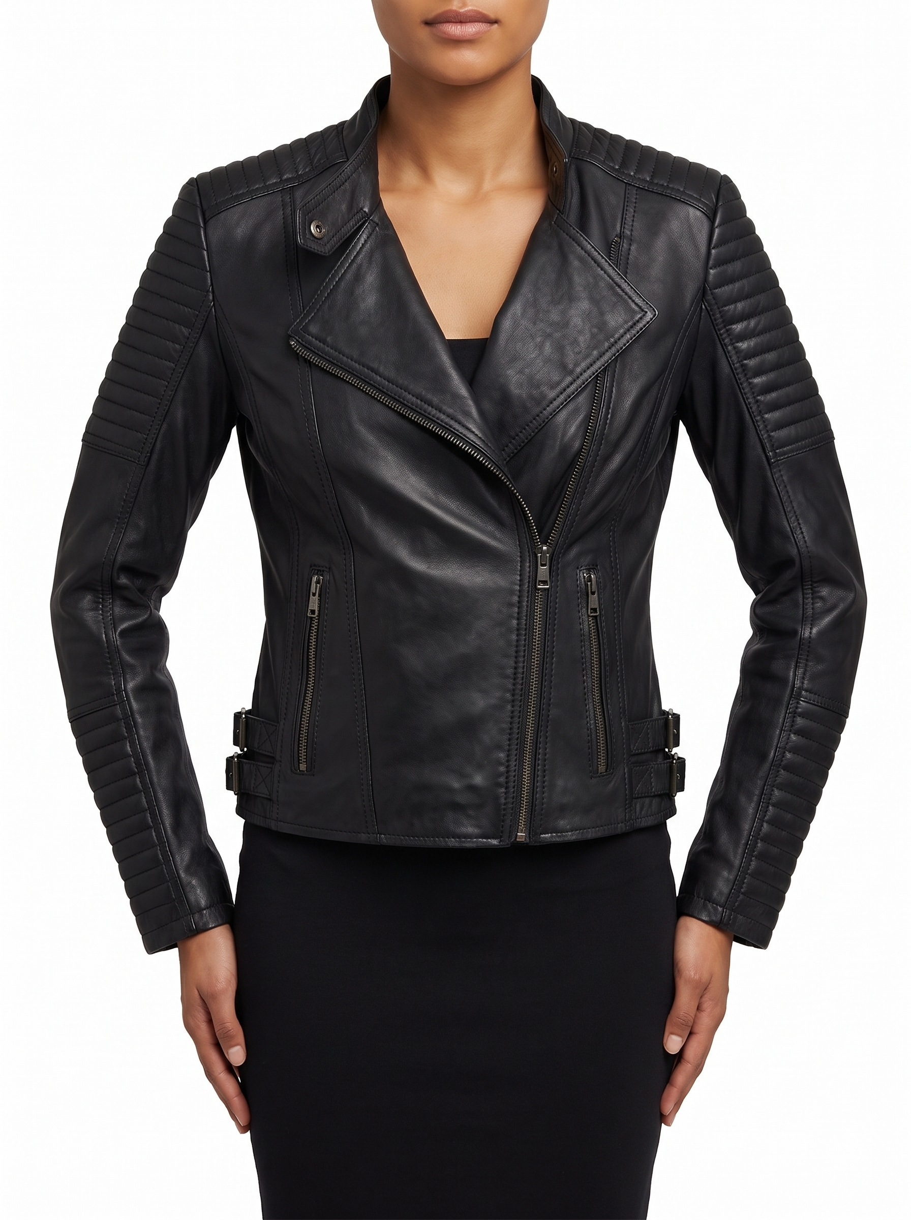 Noir Lambskin Biker Jacket