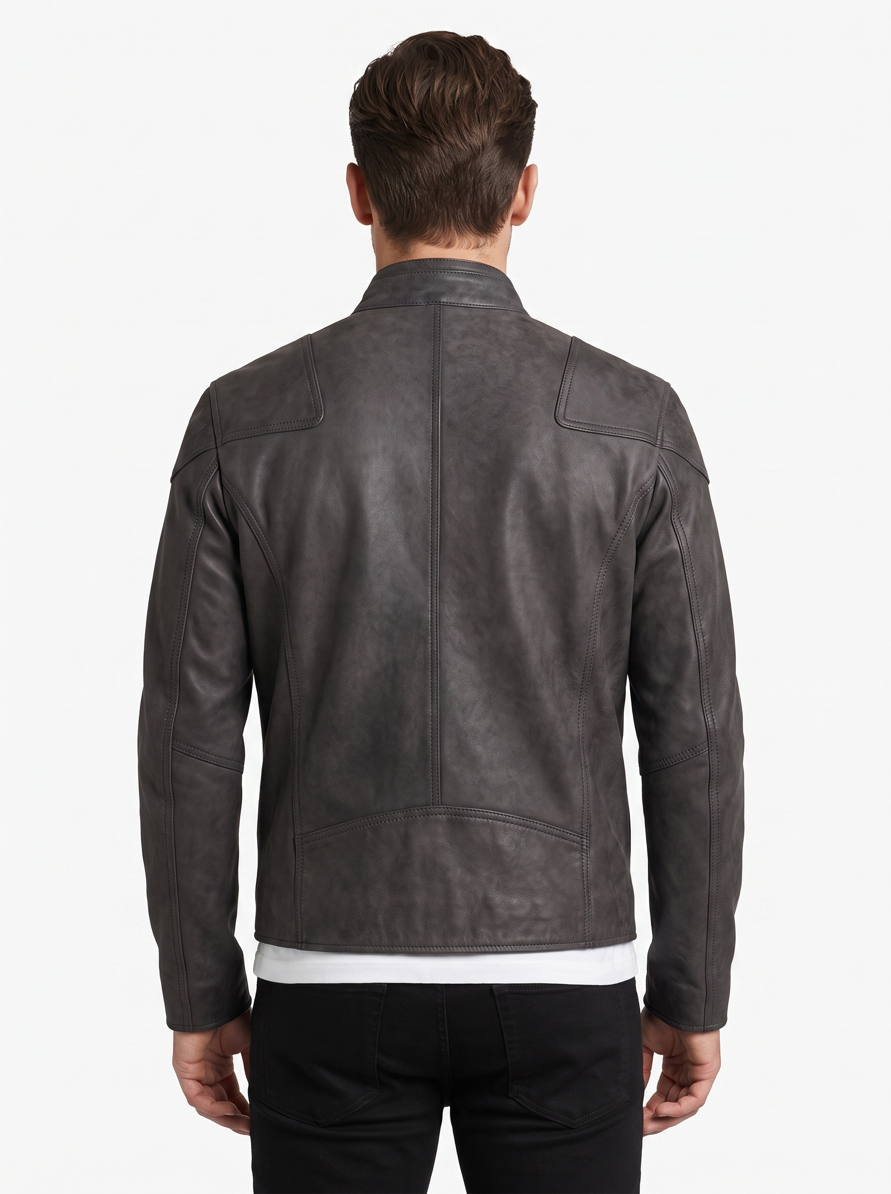 Sheroski Slate Buff Leather Jacket